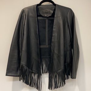 Bernardo Faux Leather - Fringed Cowgirl Jacket size XS